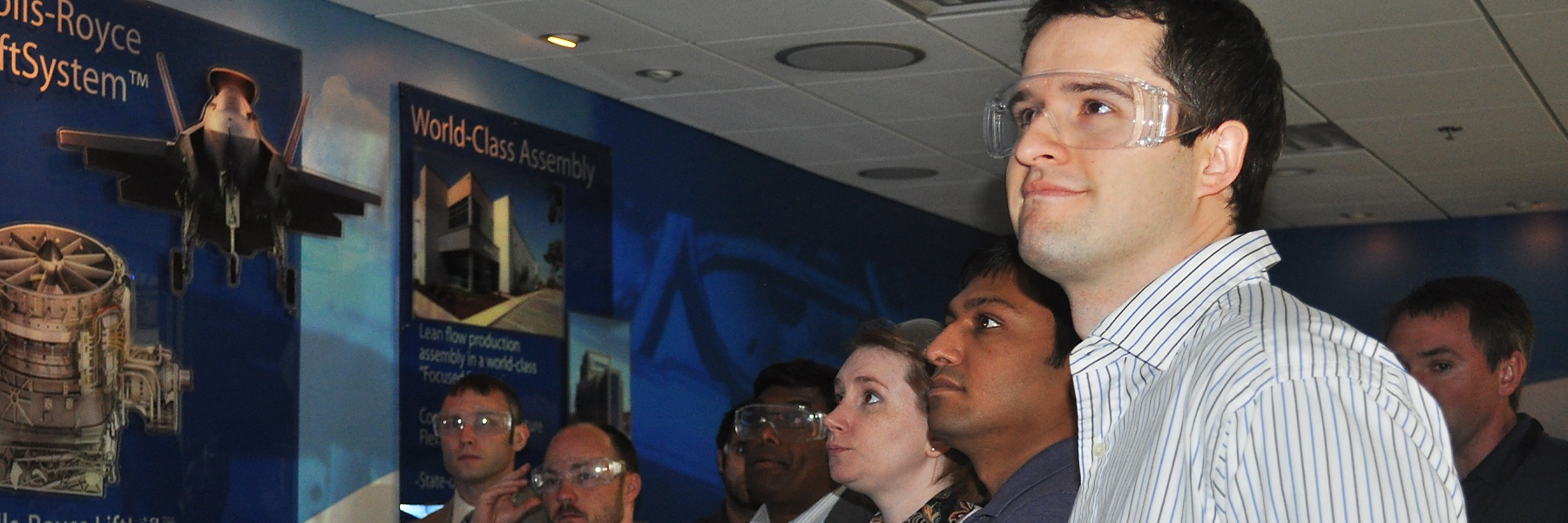 Visitors at a Rolls Royce exhibition