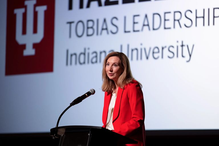 Kelley Vice Dean and Tobias Center Executive & Academic Director Julie Manning Magid speaks at the Hazelett Forum.