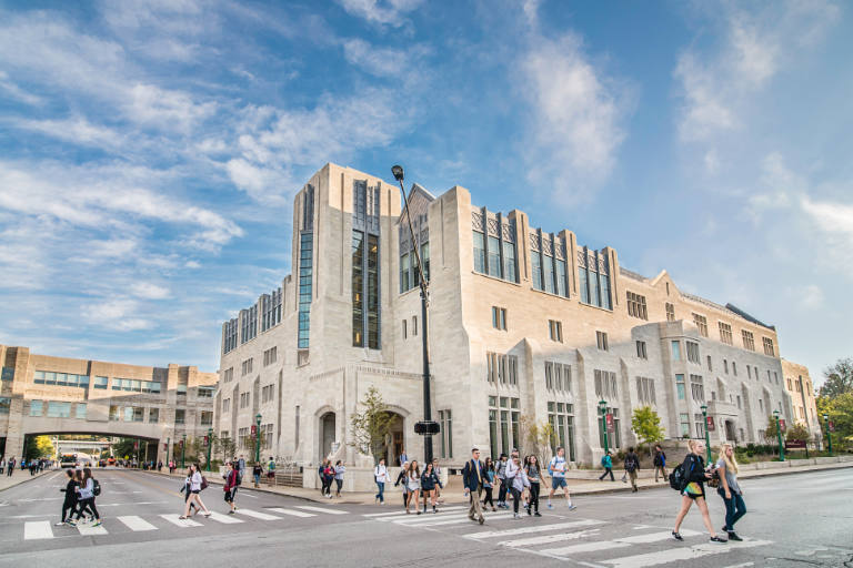 Exterior image of Kelley's Hodge Hall at IU Bloomington.